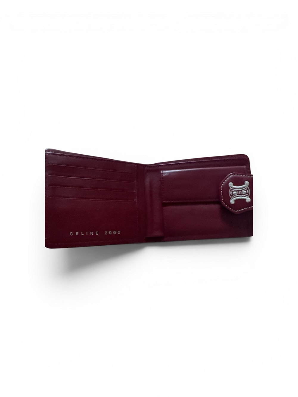 Celine 2002 Vintage Quilted Leather Bifold Wallet Red & Ivory Rare - Picture 5 of 8